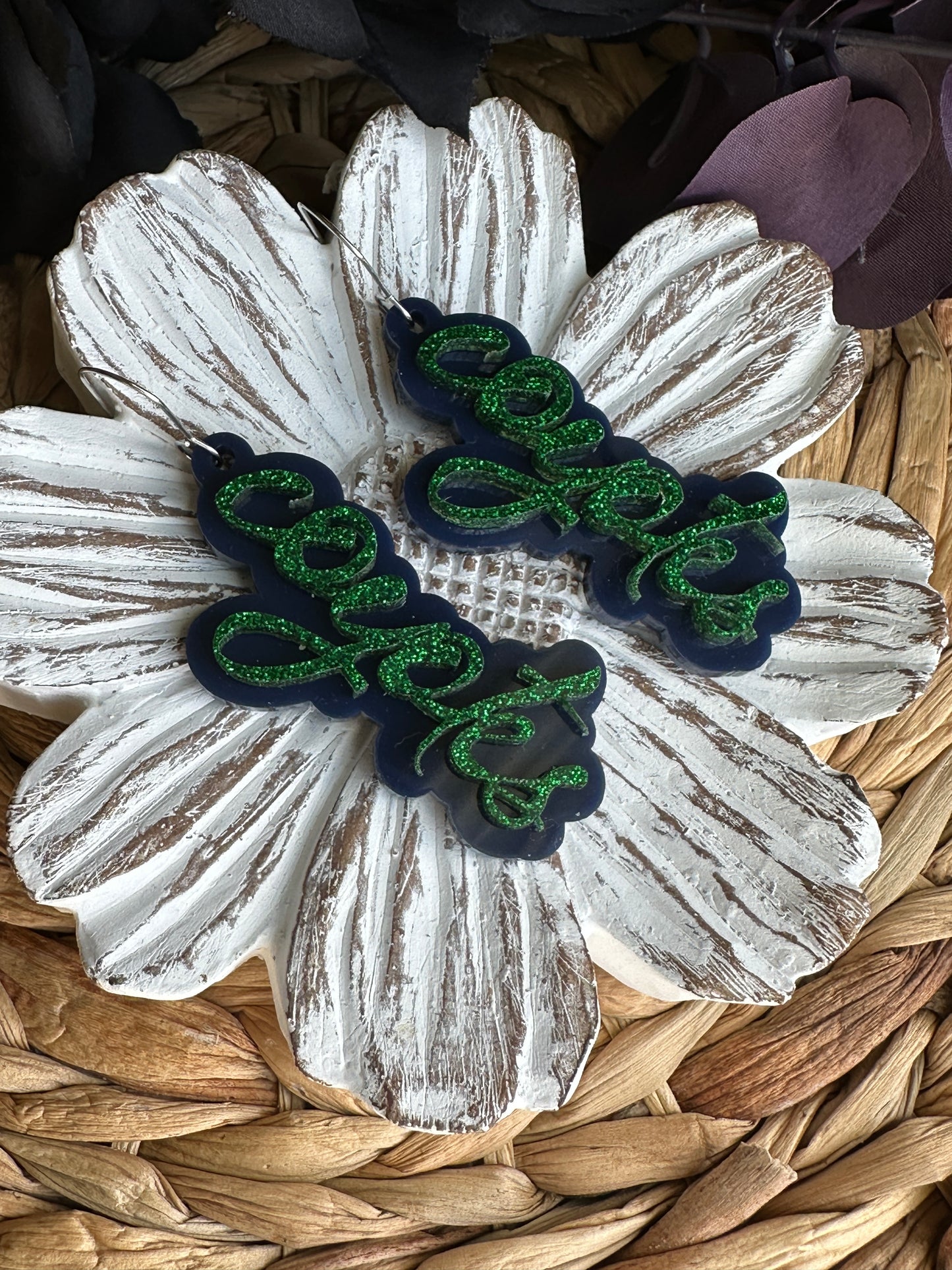 Coyotes Acrylic Earrings | Forest Creek Coyotes | Coyotes Spirit Wear | School Spirit | Forest Creek Middle