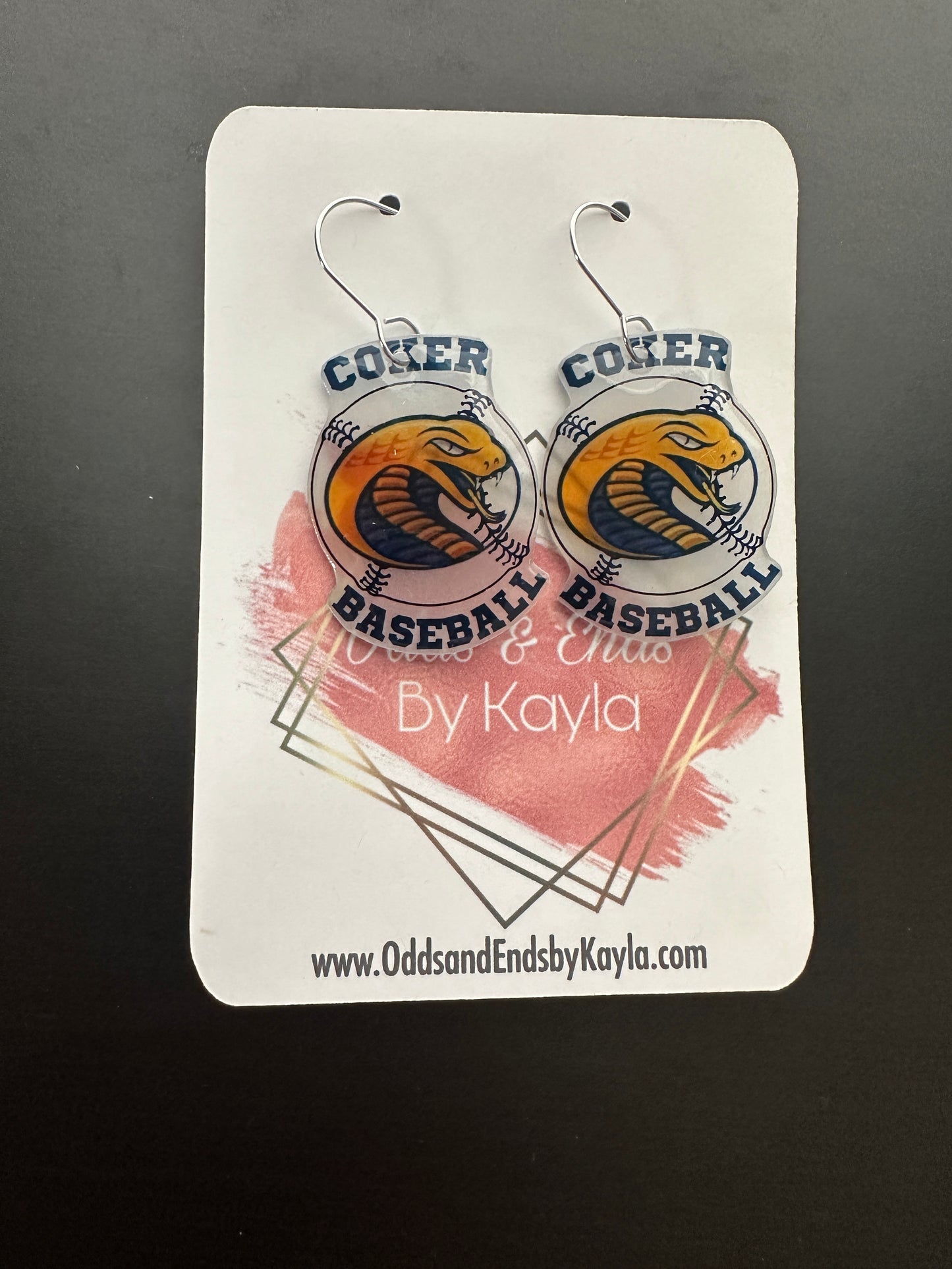 Coker Baseball Earrings
