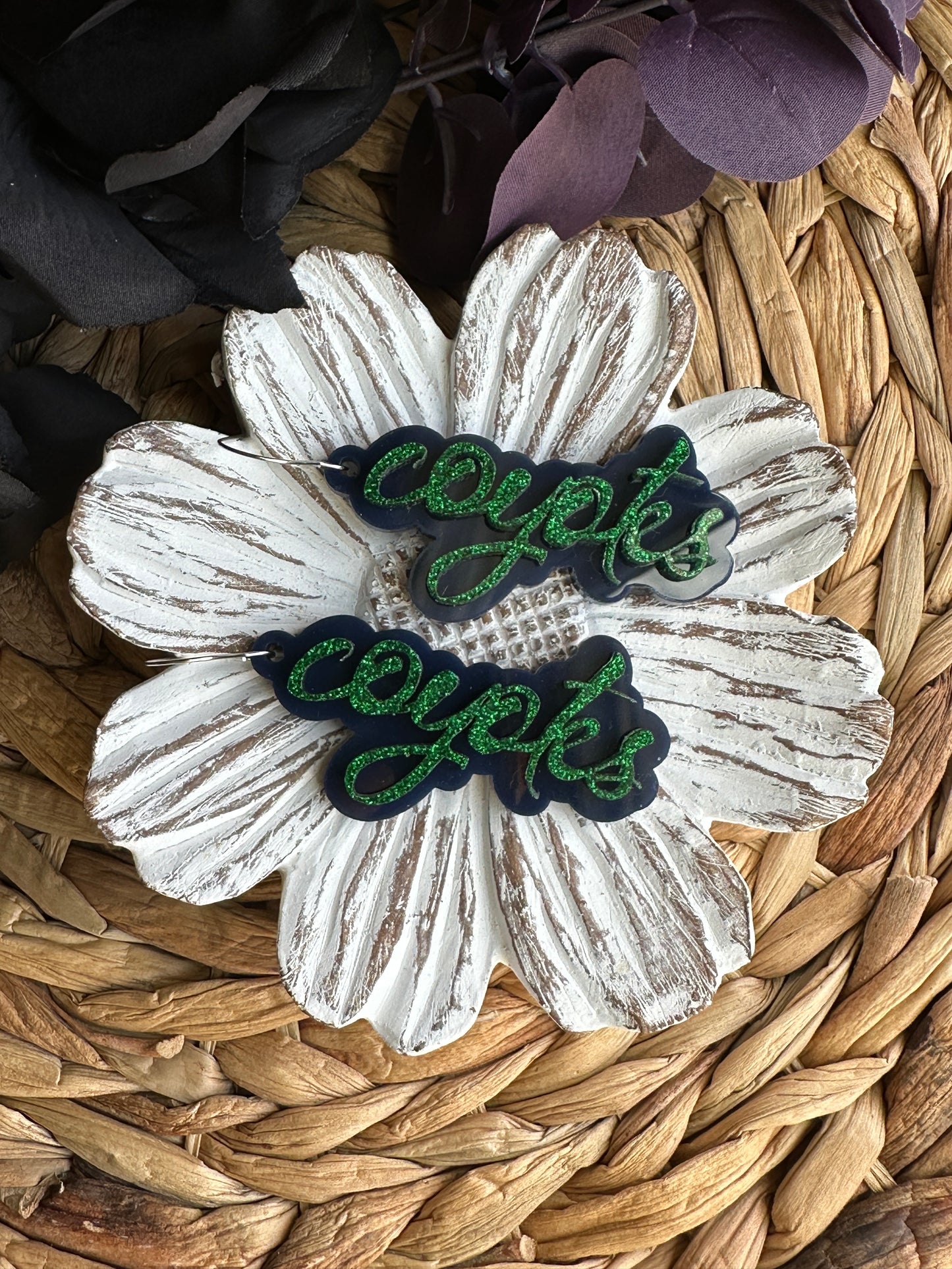Coyotes Acrylic Earrings | Forest Creek Coyotes | Coyotes Spirit Wear | School Spirit | Forest Creek Middle