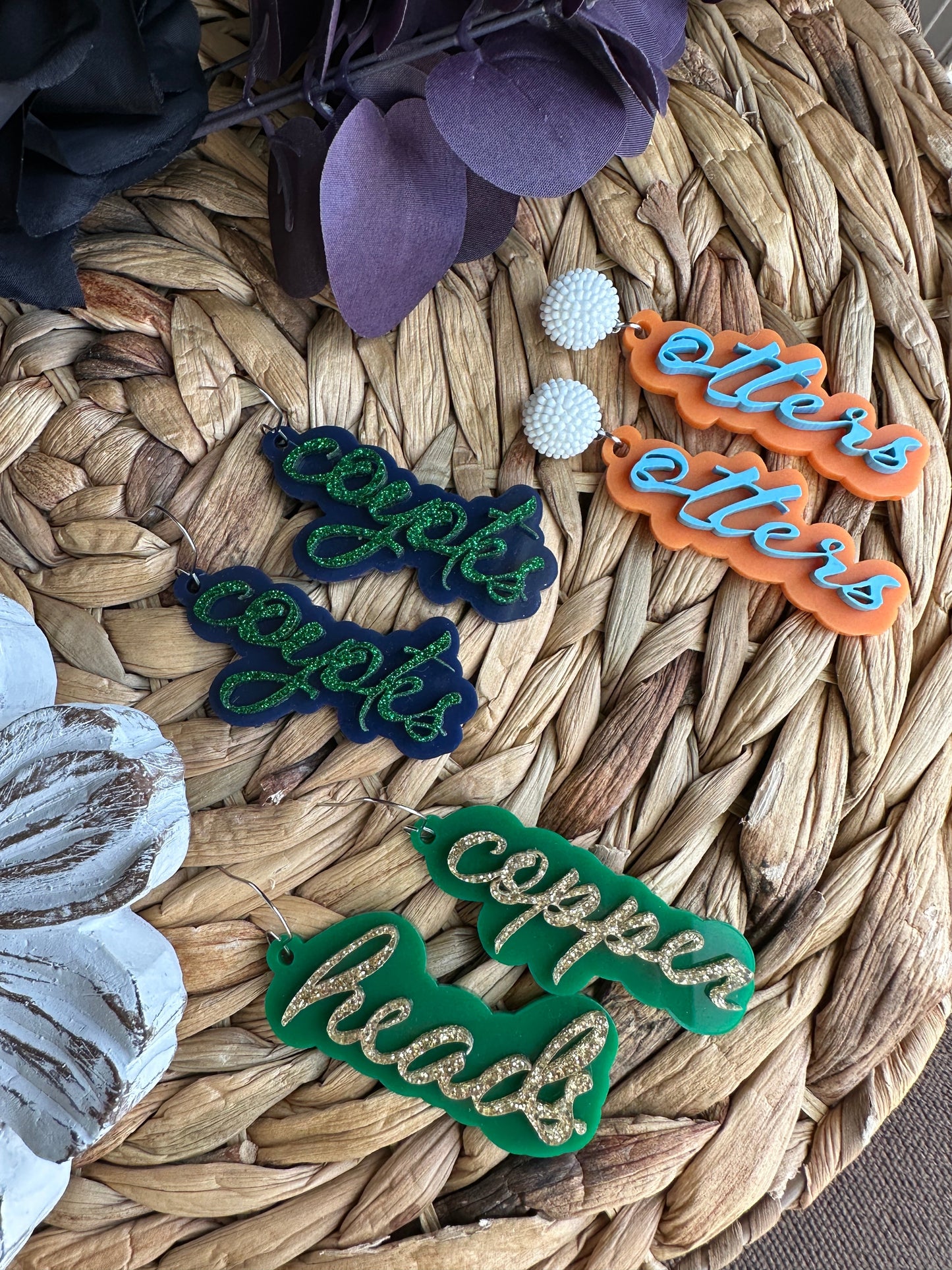 Coyotes Acrylic Earrings | Forest Creek Coyotes | Coyotes Spirit Wear | School Spirit | Forest Creek Middle