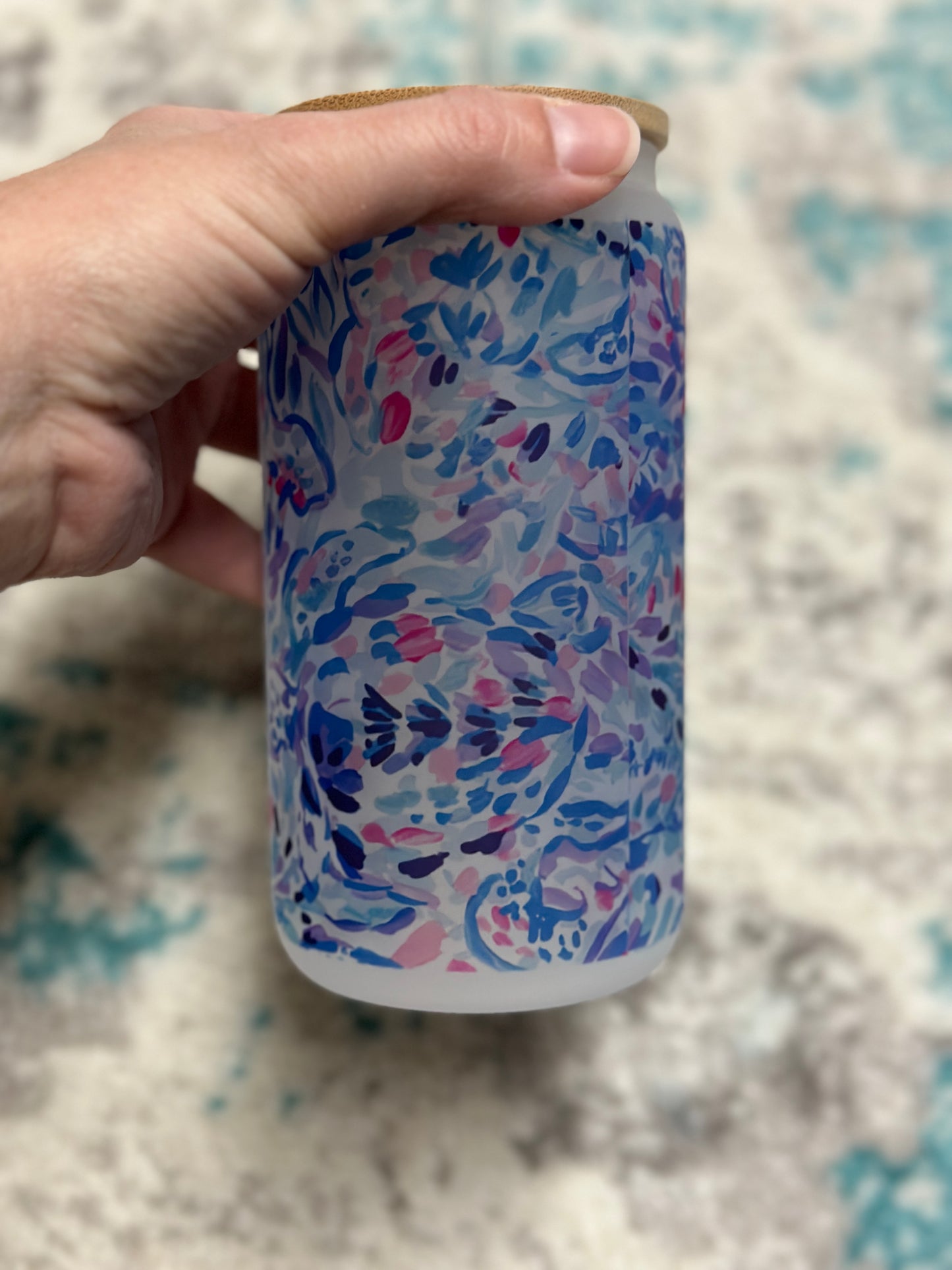 Mama Frosted 16 Glass - text can be customized
