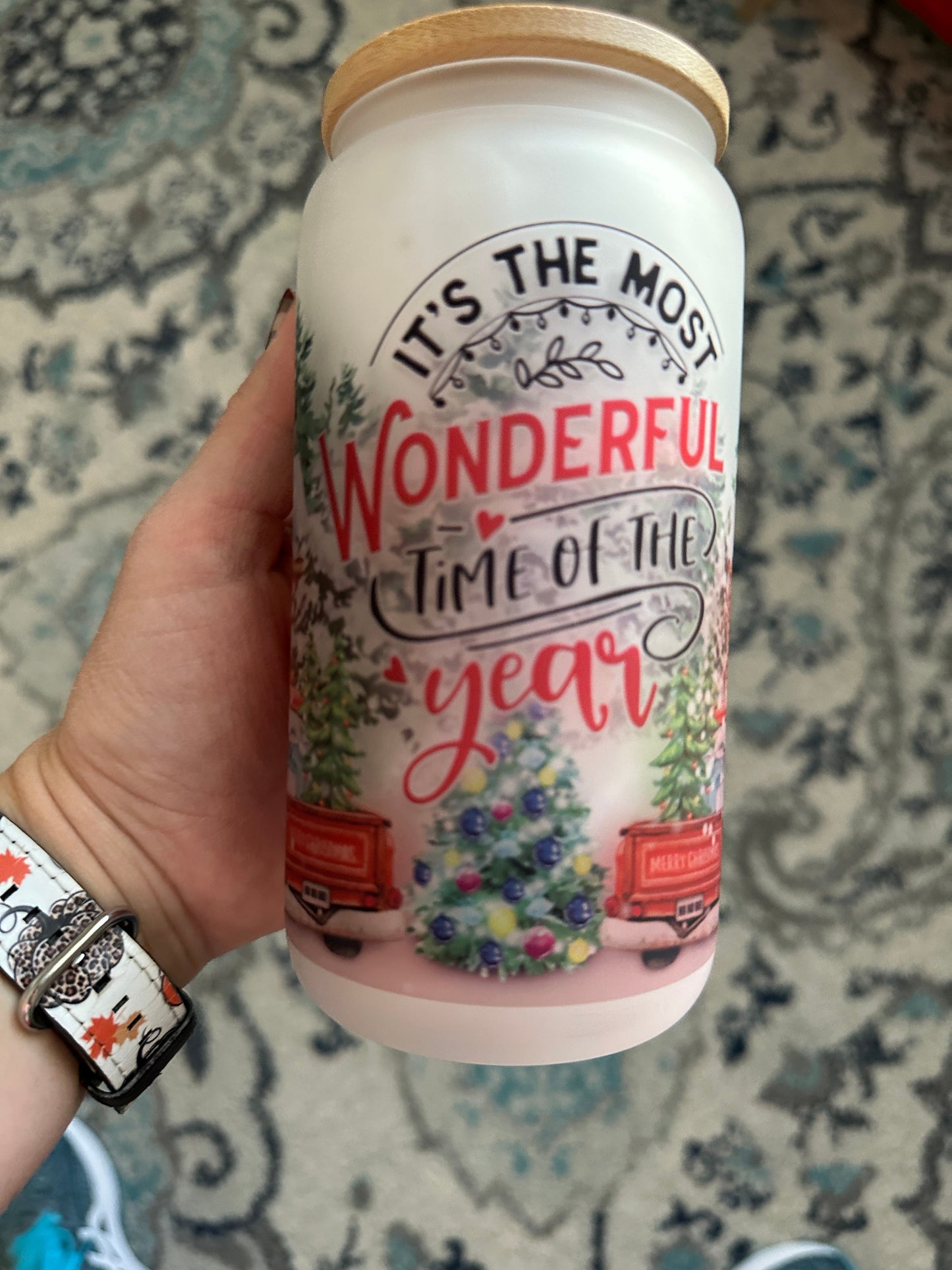 It’s the most wonderful time 16 oz Glass