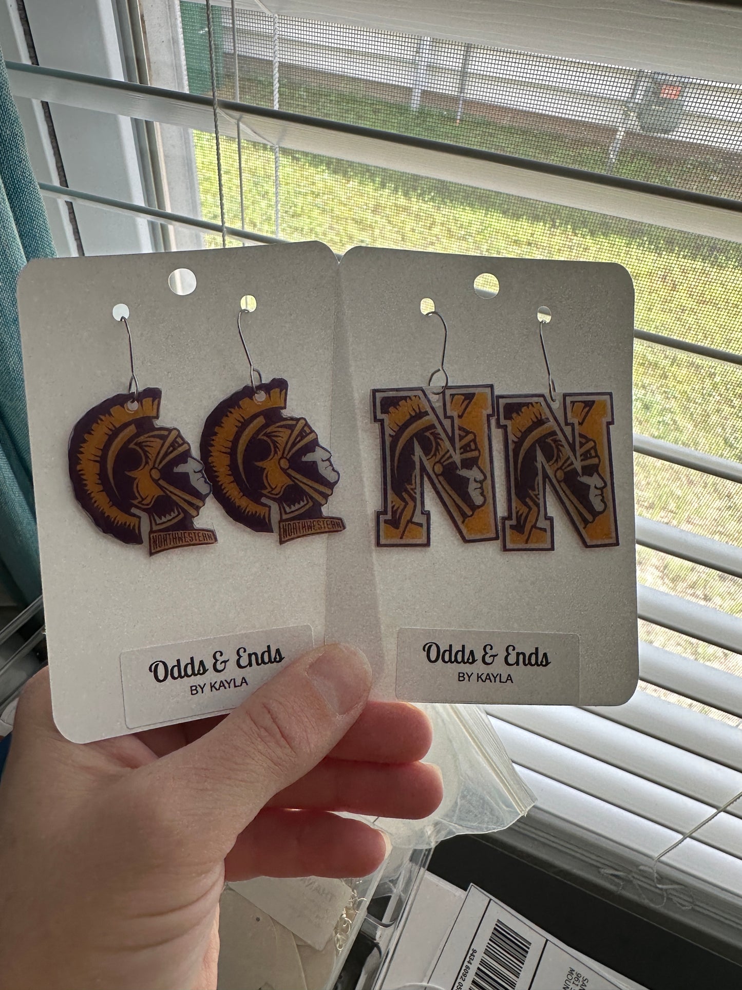 Northwestern Earrings | School Spirit | Northwestern | Rock Hill