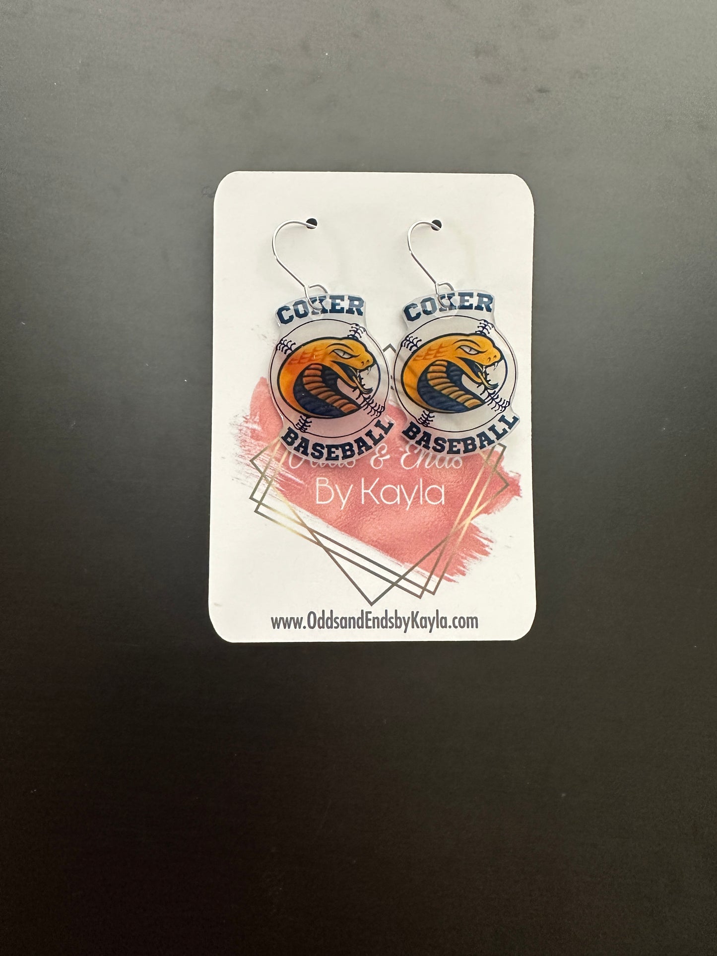 Coker Baseball Earrings