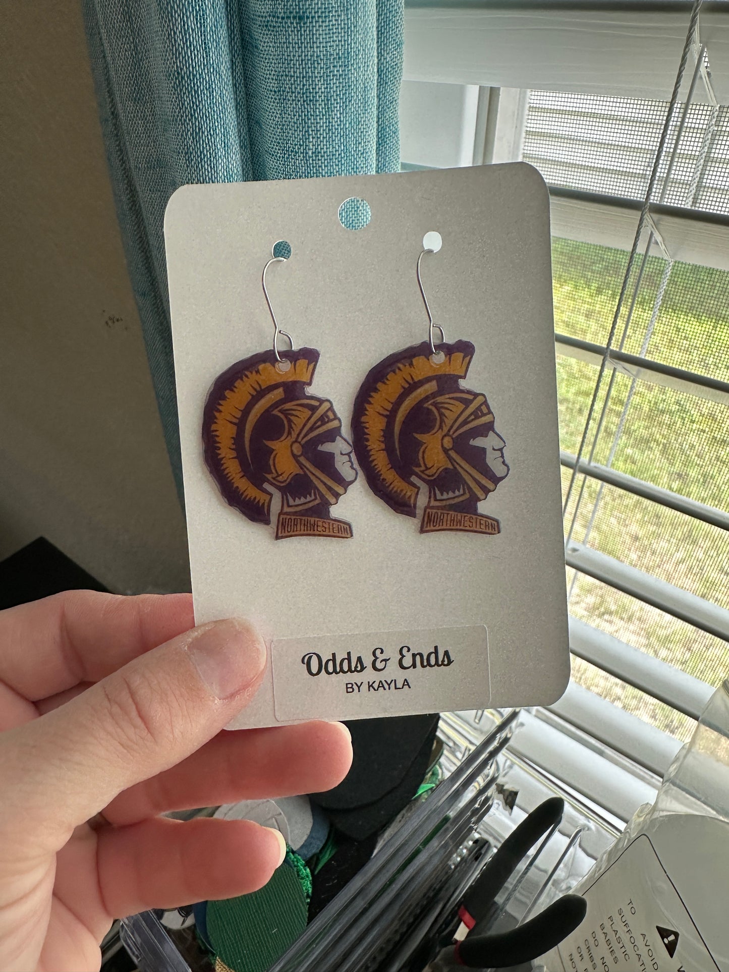 Northwestern Earrings | School Spirit | Northwestern | Rock Hill