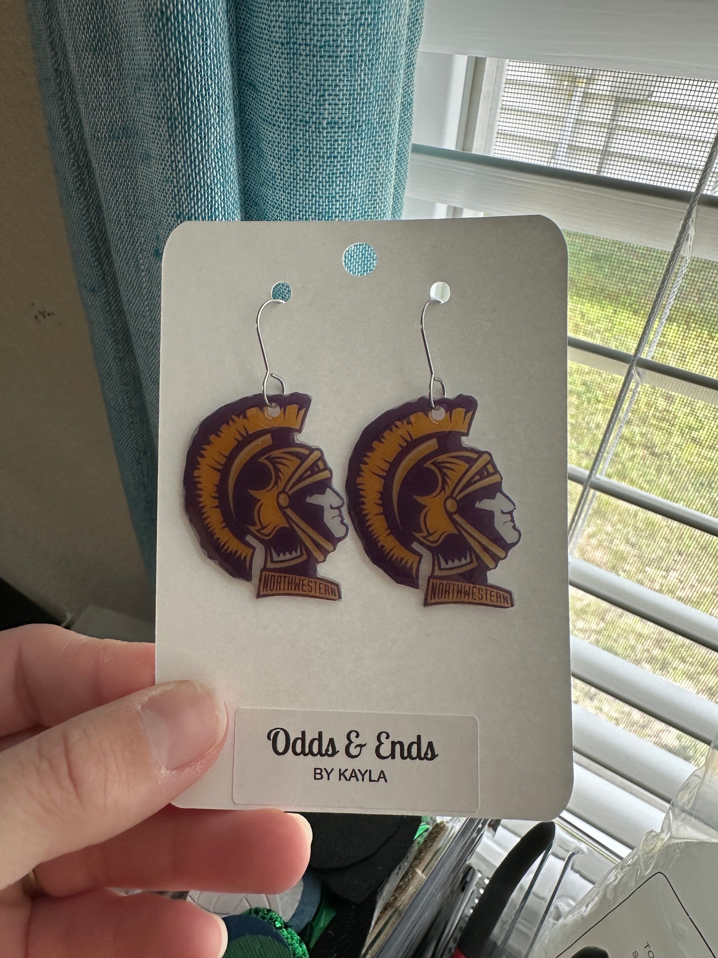 Northwestern Earrings | School Spirit | Northwestern | Rock Hill