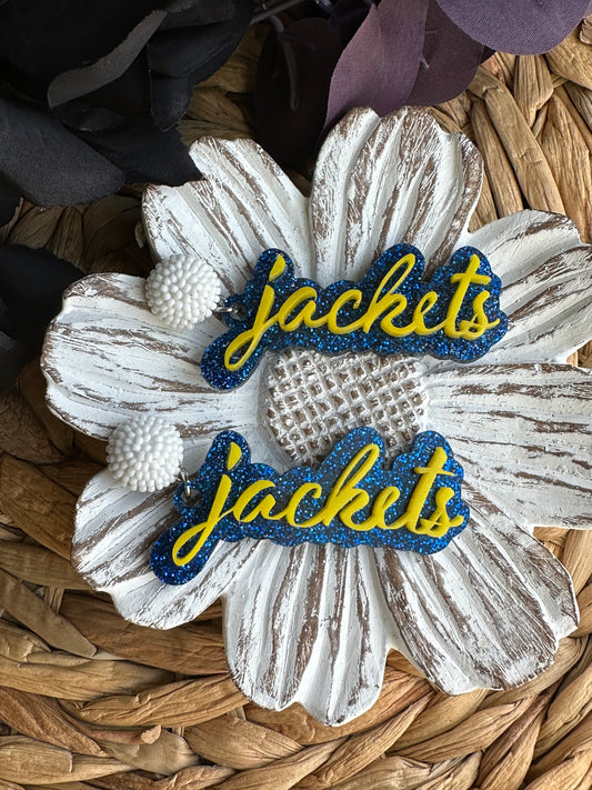 Jackets Acrylic Earrings | Fort Mill Yellow Jackets | Yellow Jackets Spirit Wear | School Spirit | Fort Mill High