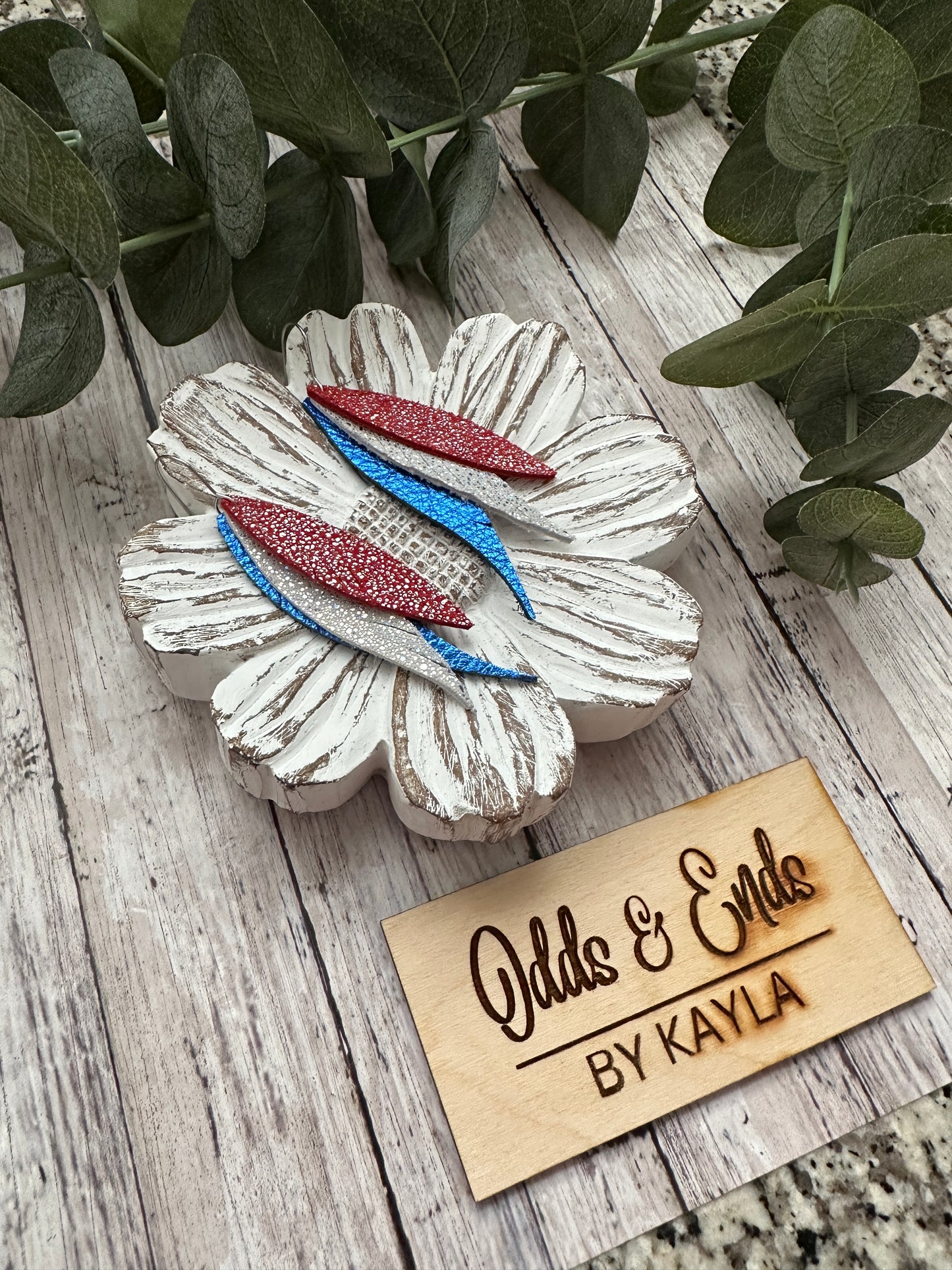 Red White & Blue Sparkle Feathers | Patriotic | 4th of July