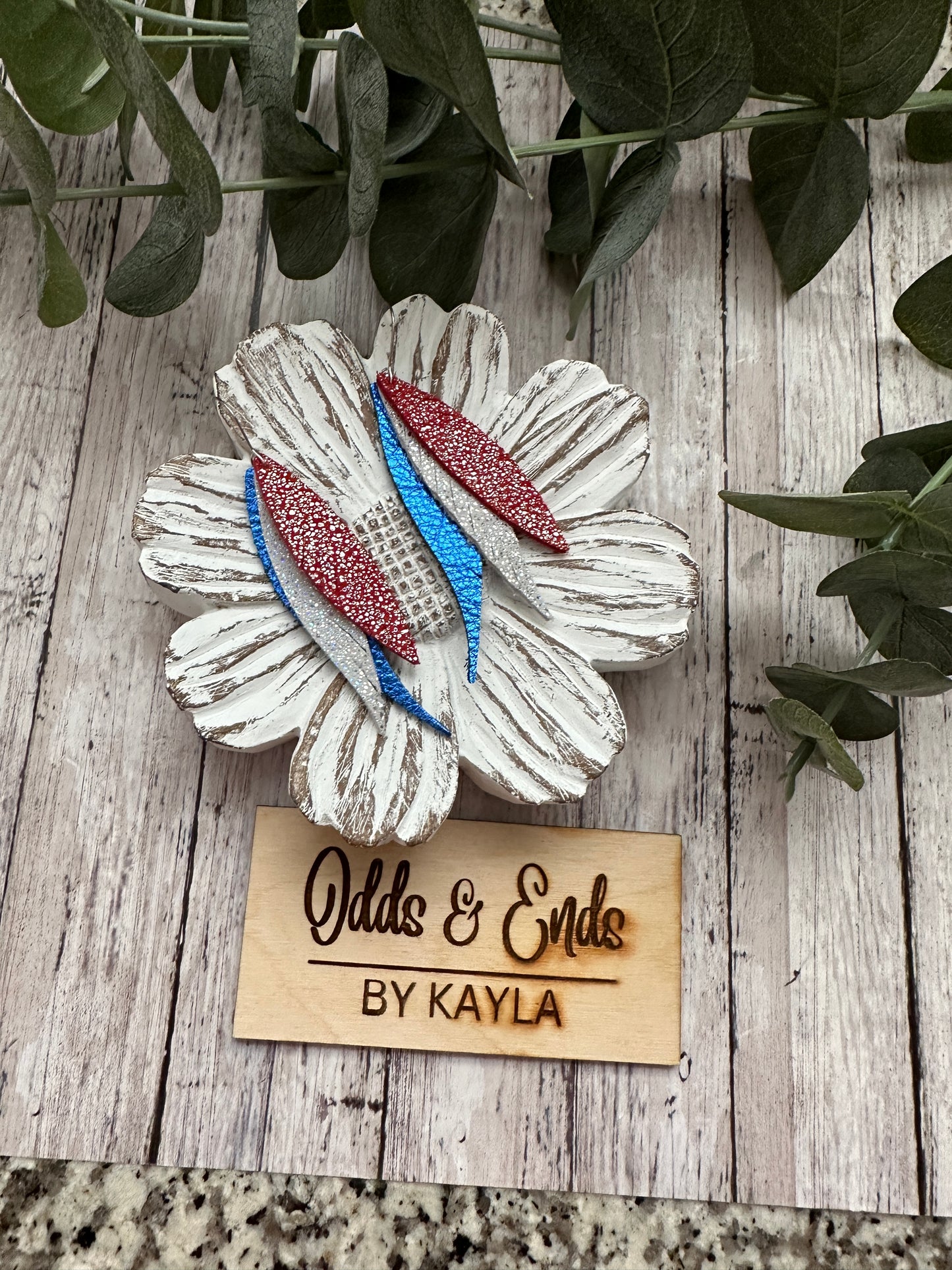 Red White & Blue Sparkle Feathers | Patriotic | 4th of July