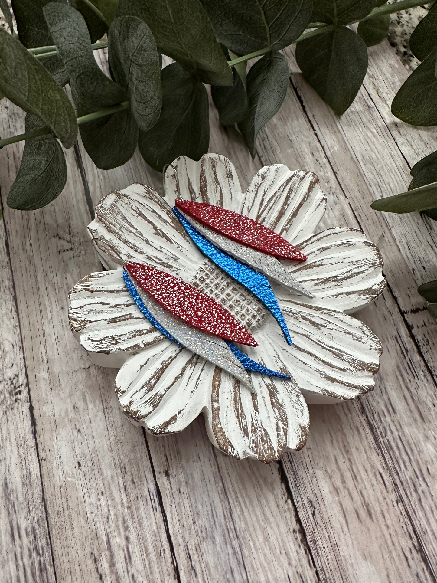 Red White & Blue Sparkle Feathers | Patriotic | 4th of July