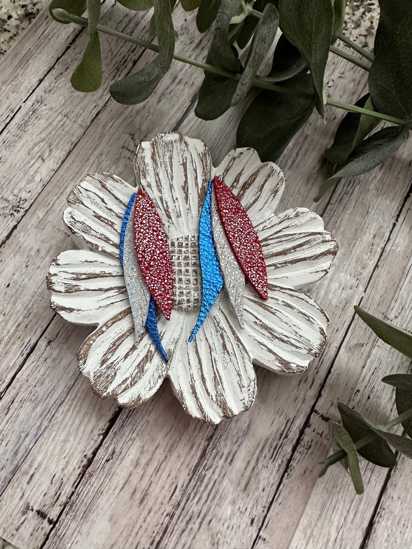 Red White & Blue Sparkle Feathers | Patriotic | 4th of July