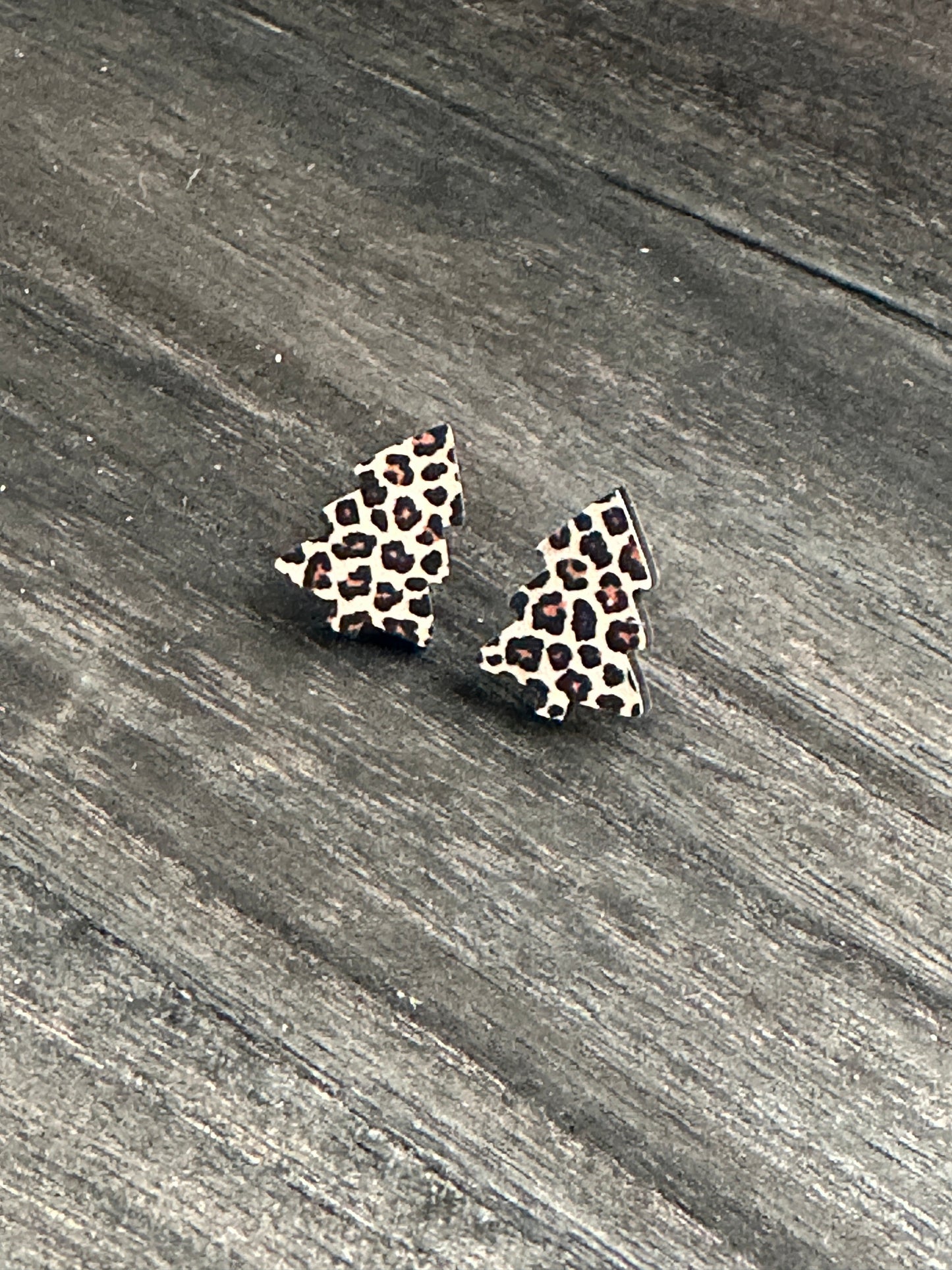 Leopard Print Tree Studs