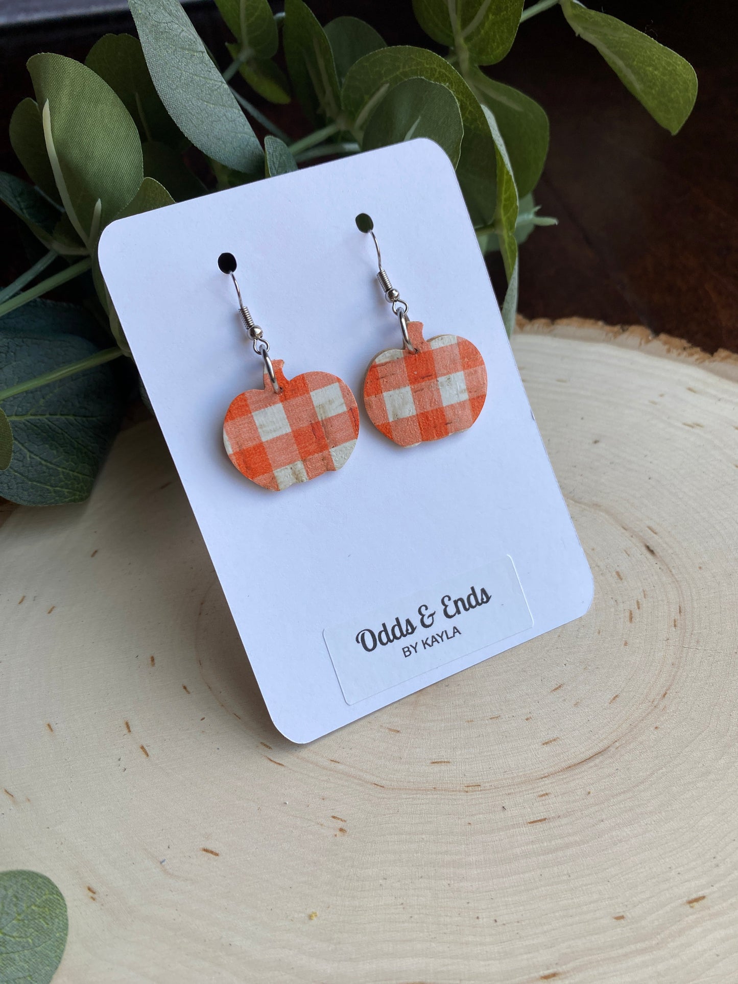 Orange & White Plaid Pumpkins