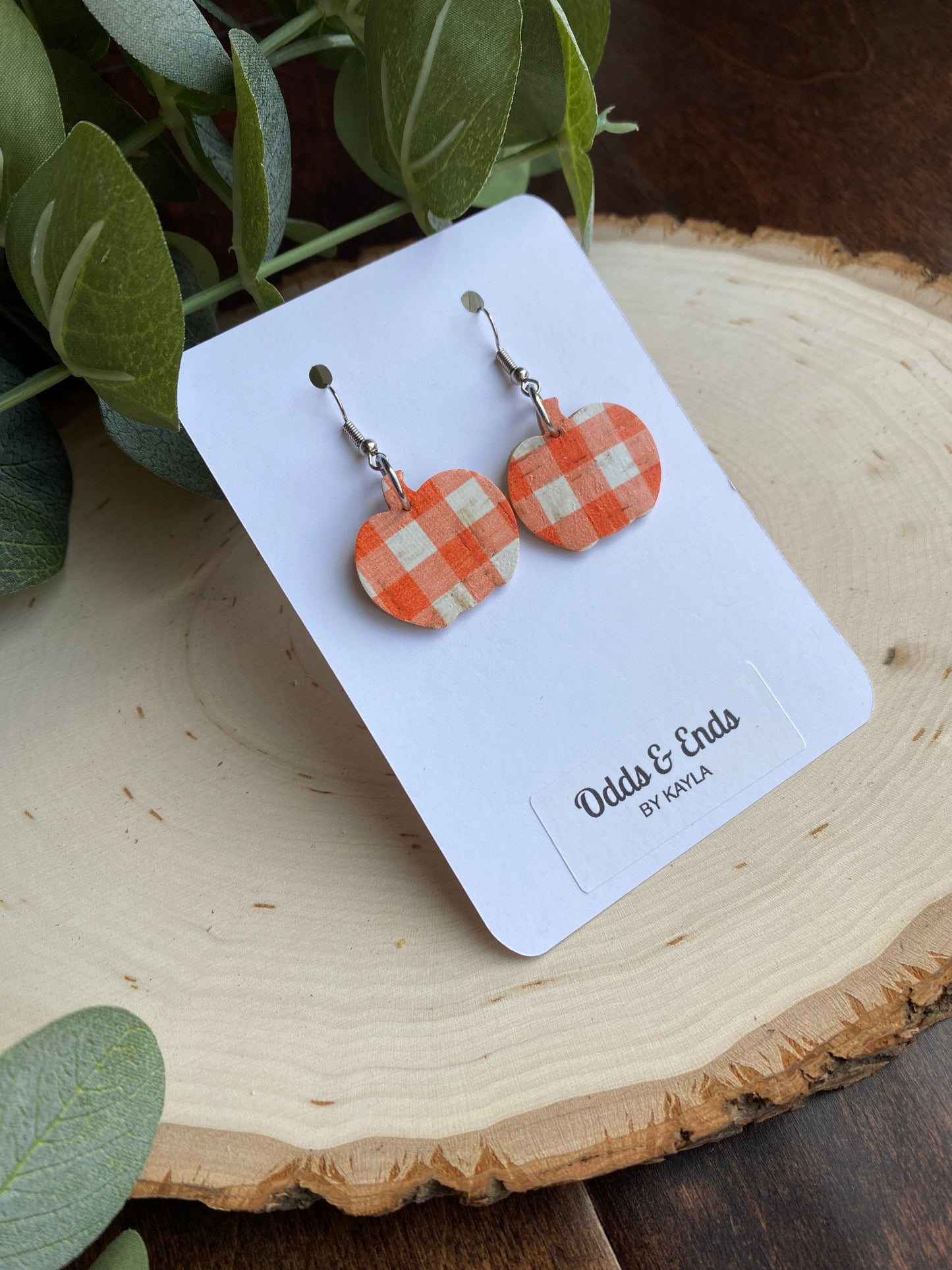 Orange & White Plaid Pumpkins