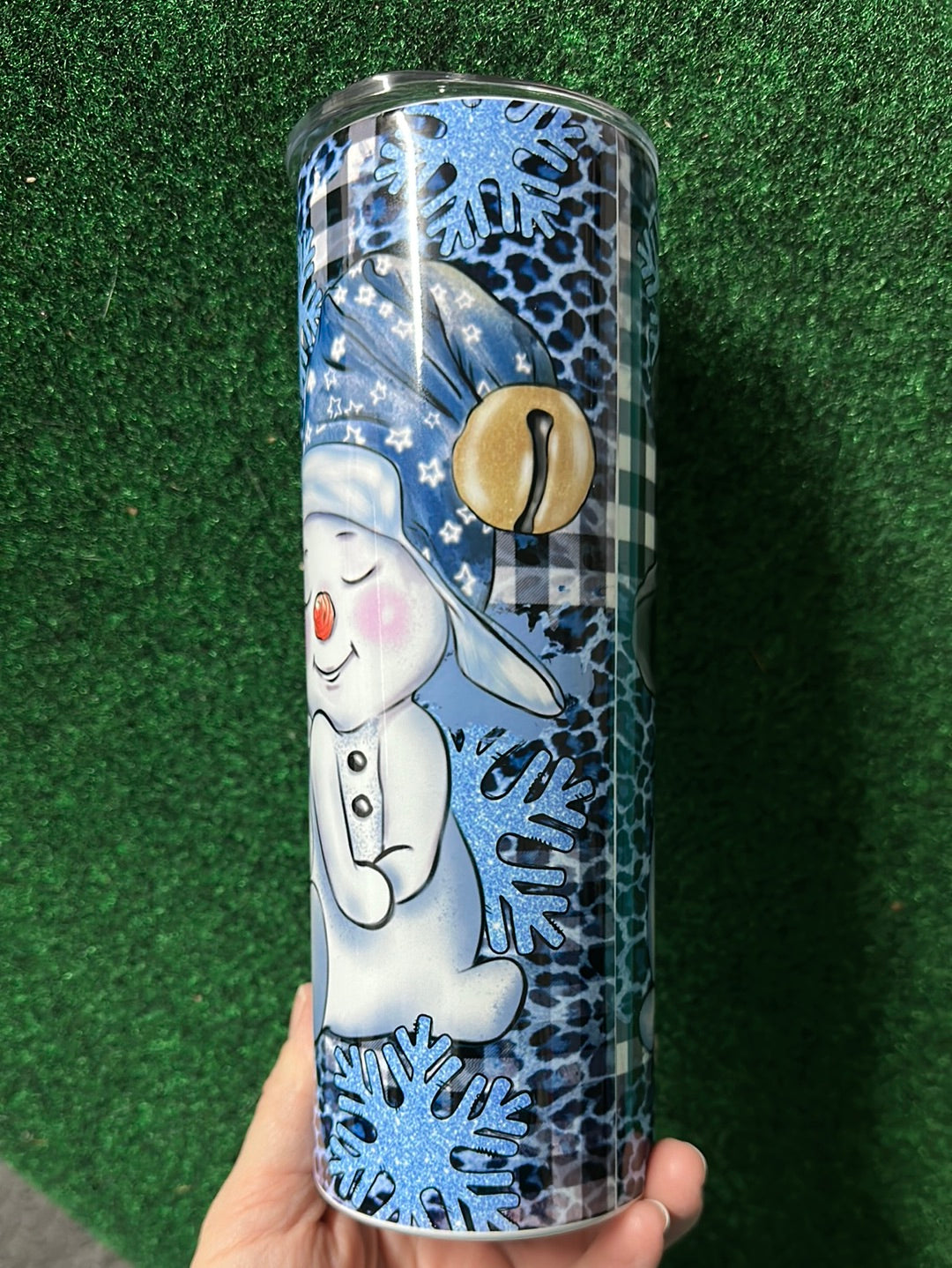 Snowman & Snowflakes Blue 20oz Tumbler