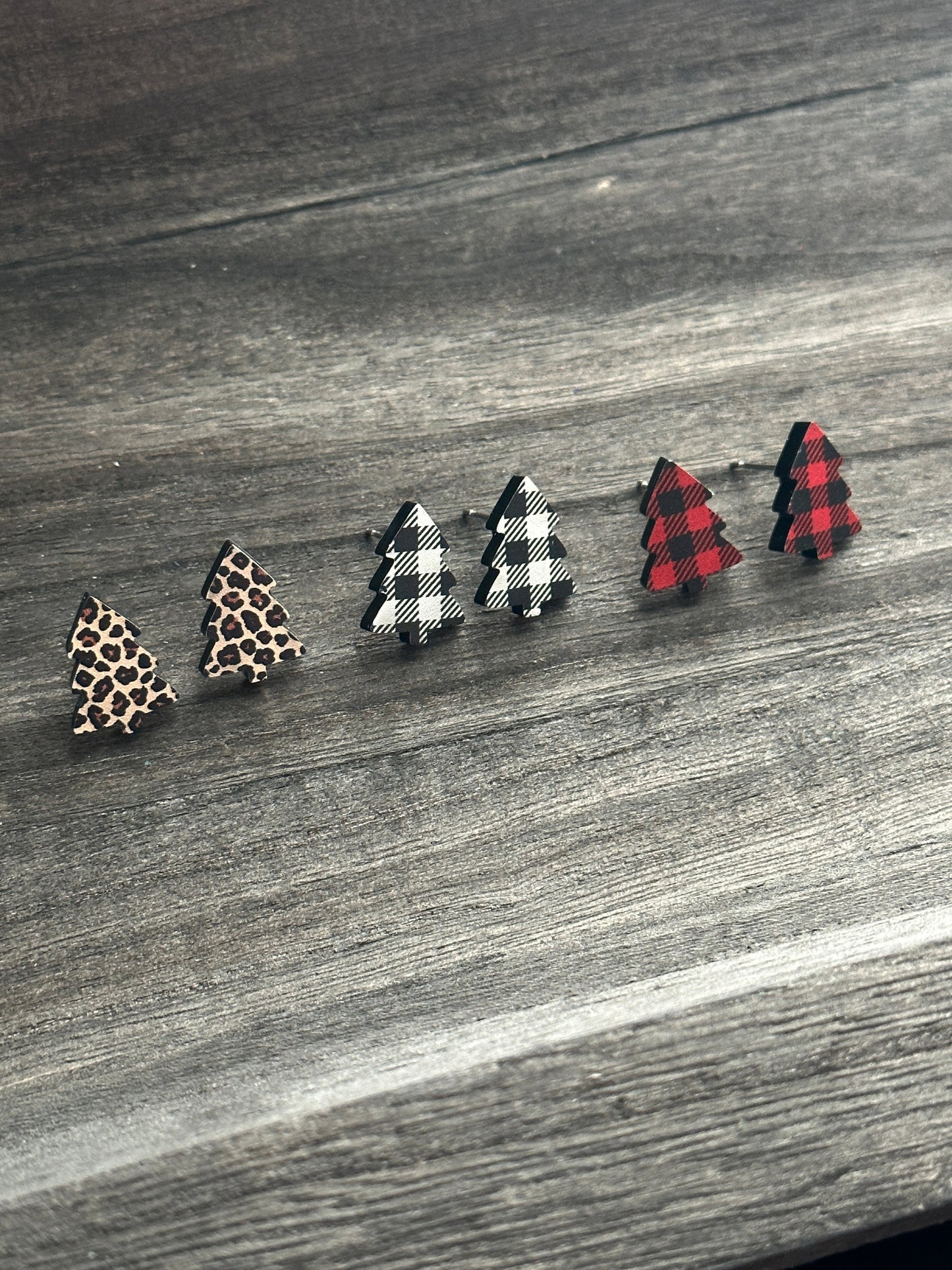 Leopard Print Tree Studs