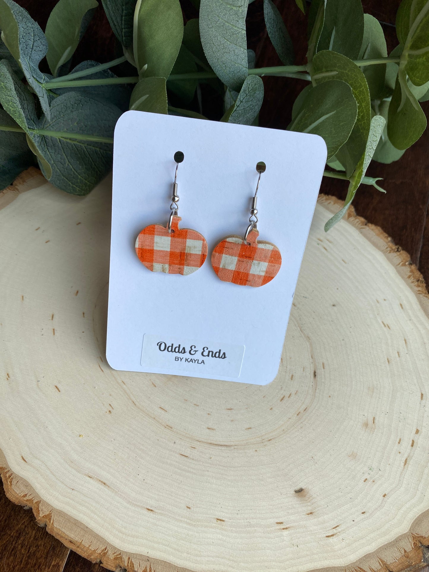 Orange & White Plaid Pumpkins