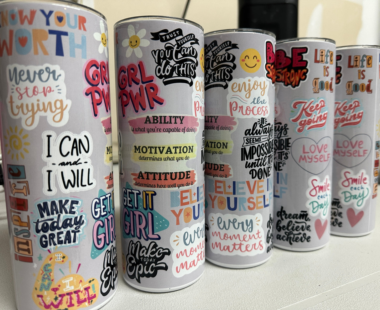 Girl Power Motivational Tumbler