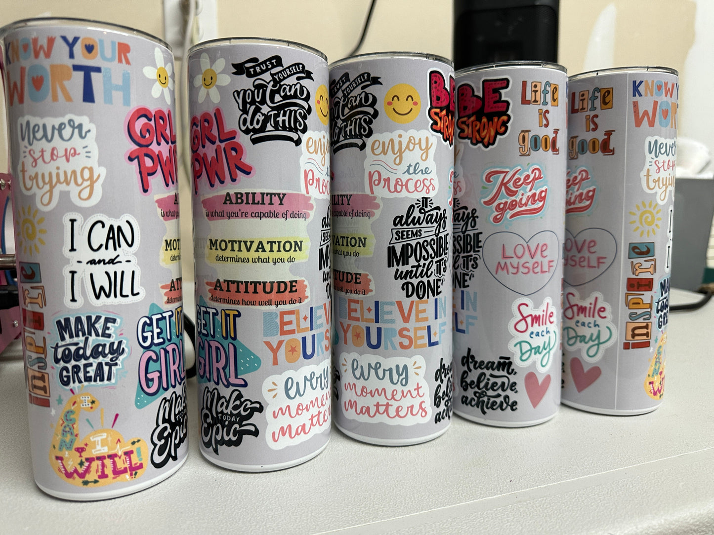 Girl Power Motivational Tumbler