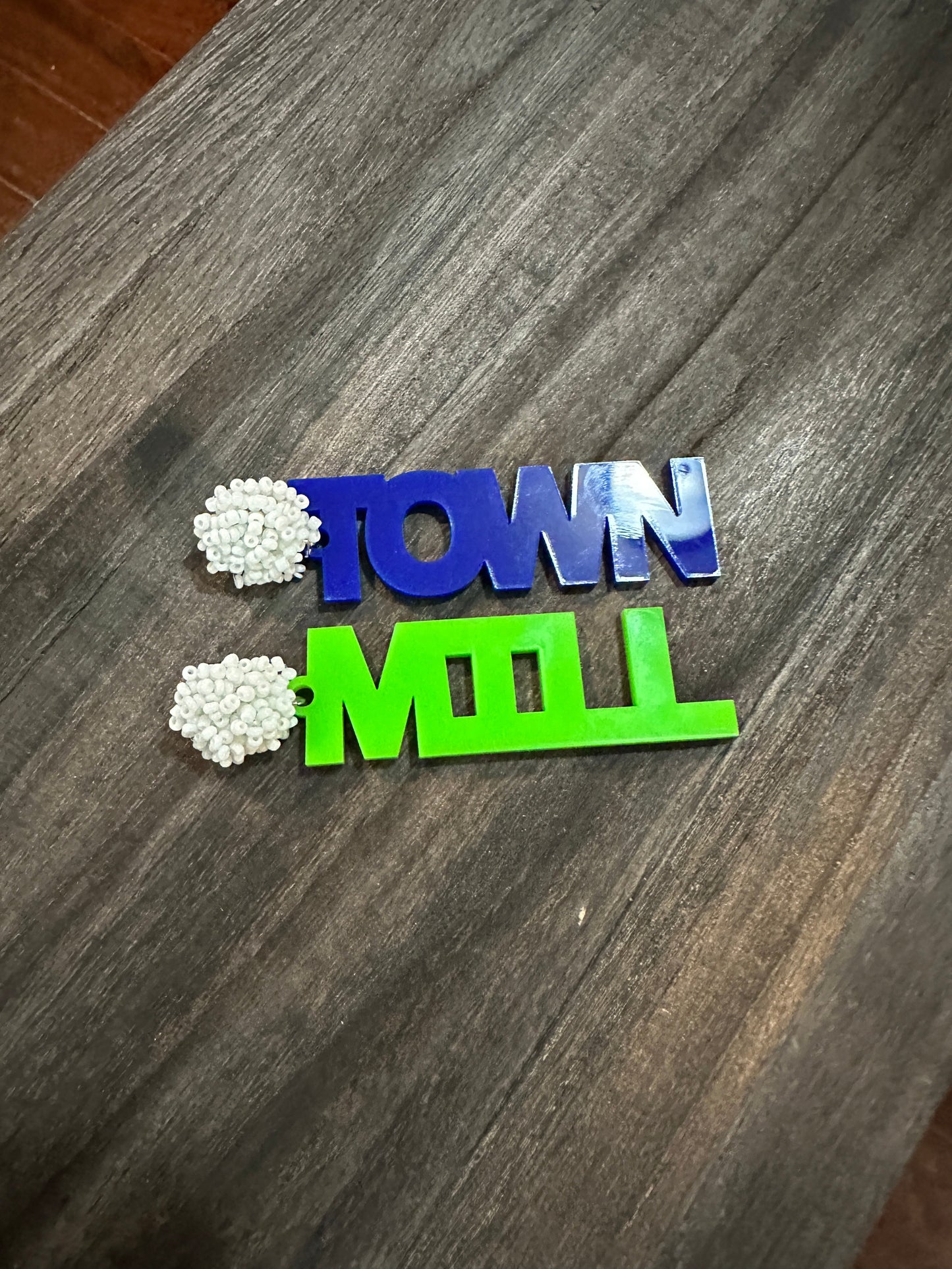 Mill Town Spirit Earrings - School Spirit - Baseball Earrings - Baseball Season