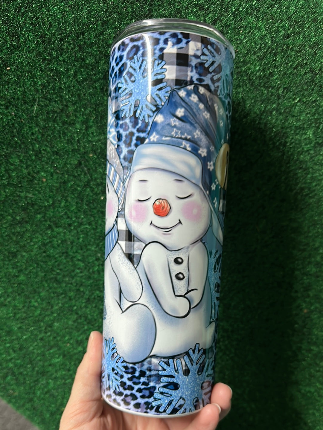 Snowman & Snowflakes Blue 20oz Tumbler