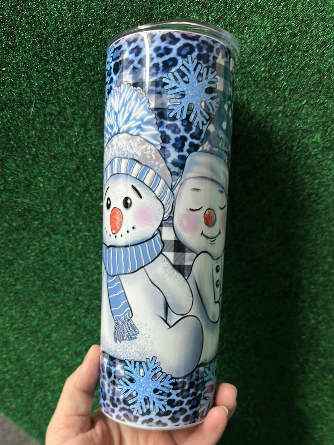 Snowman & Snowflakes Blue 20oz Tumbler